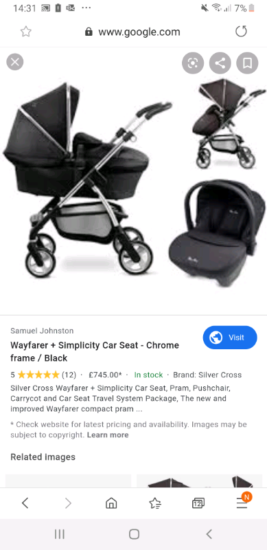 silver cross pram set